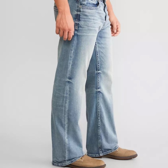 Buckle BKE Tyler Jeans Straight Leg Medium Wash Blue Denim Distressed Stretch33S - Picture 2 of 16